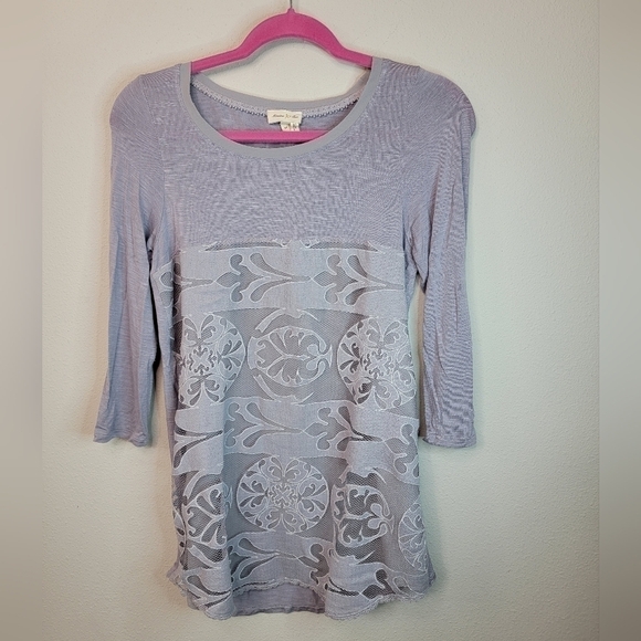 Anthropologie Meadow Rue Capriccio Lace Lilac Tunic Size XS - Picture 1 of 9